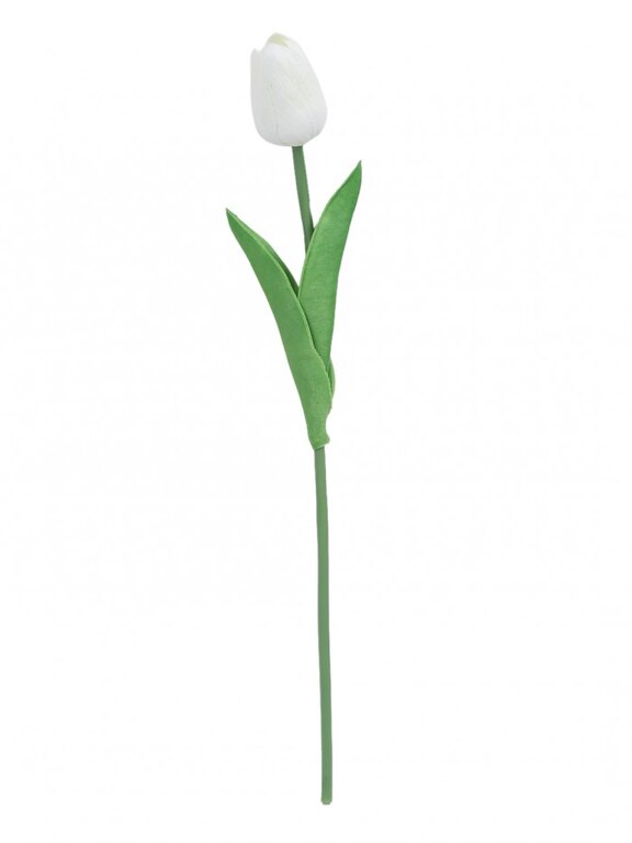 ARTIFICIAL DECORATIVE REAL TOUCH MINI TULIP FLOWER STICKS (33 CM, WHITE, SET OF 12) MSF8